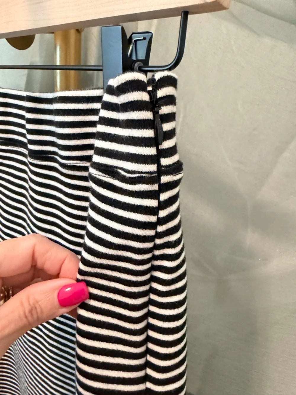 GAP Black and White Striped Pencil Skirt